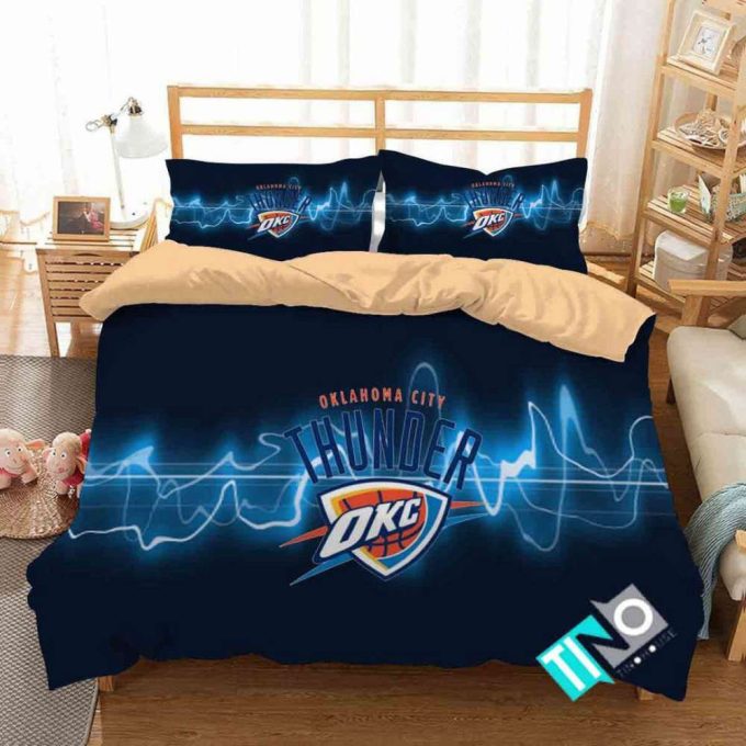 Oklahoma City Thunder Basketball Duvet Cover Bedding Set Gift For Fans 2