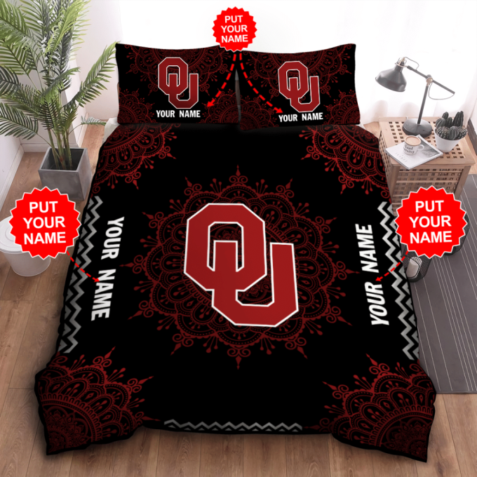 Oklahoma Sooners Duvet Cover Bedding Set Gift For Fans 2