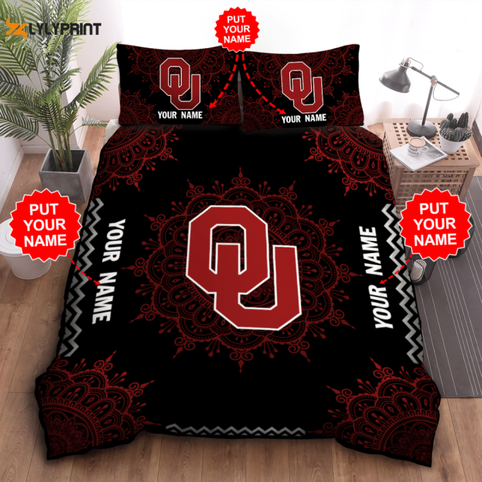 Oklahoma Sooners Duvet Cover Bedding Set Gift For Fans 1