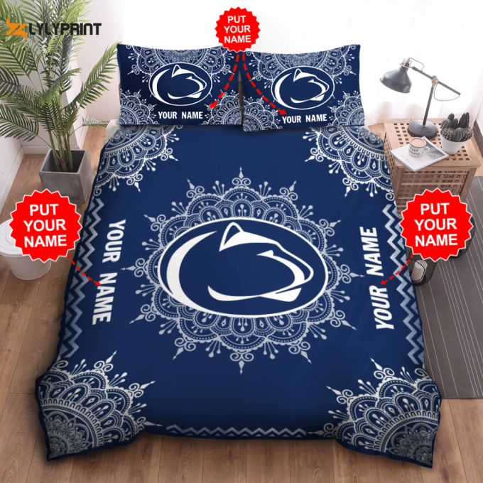 Penn State Nittany Lions Duvet Cover Bedding Set Gift For Fans 1