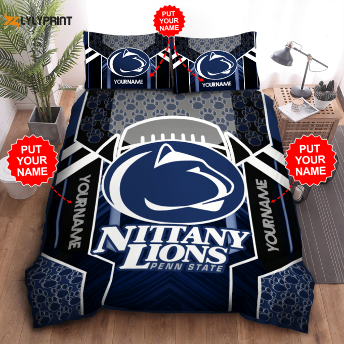 Penn State Nittany Lions Duvet Cover Bedding Set Gift For Fans 1