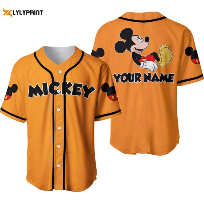 Personalized Chilling Mickey Mouse Disney All Over Print Baseball Jersey 1