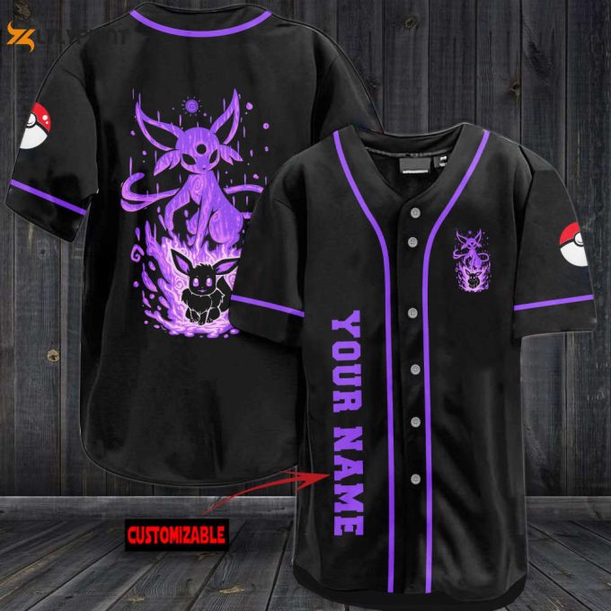 Personalized Espeon Baseball Jersey 1