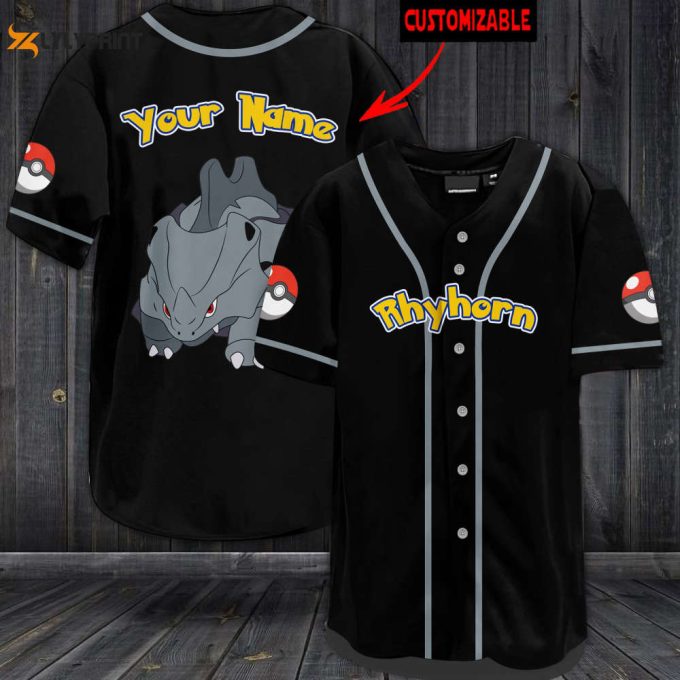 Personalized Rhyhorn Baseball Jersey 1