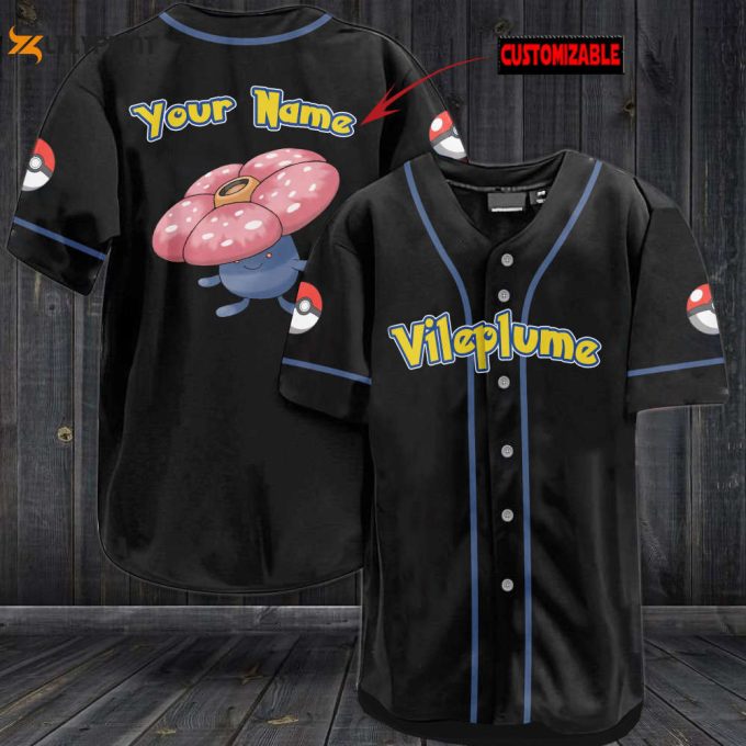 Personalized Vileplume Baseball Jersey 1