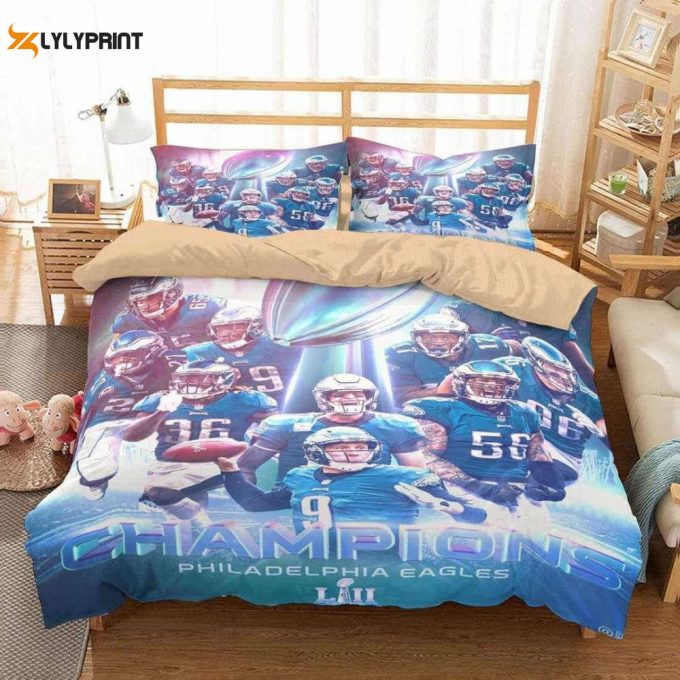 Philadelphia Eagles Duvet Cover Bedding Set Gift For Fans 1