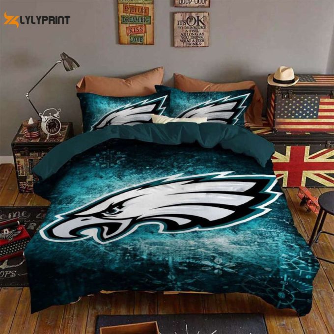 Philadelphia Eagles Duvet Cover Bedding Set Gift For Fans 1