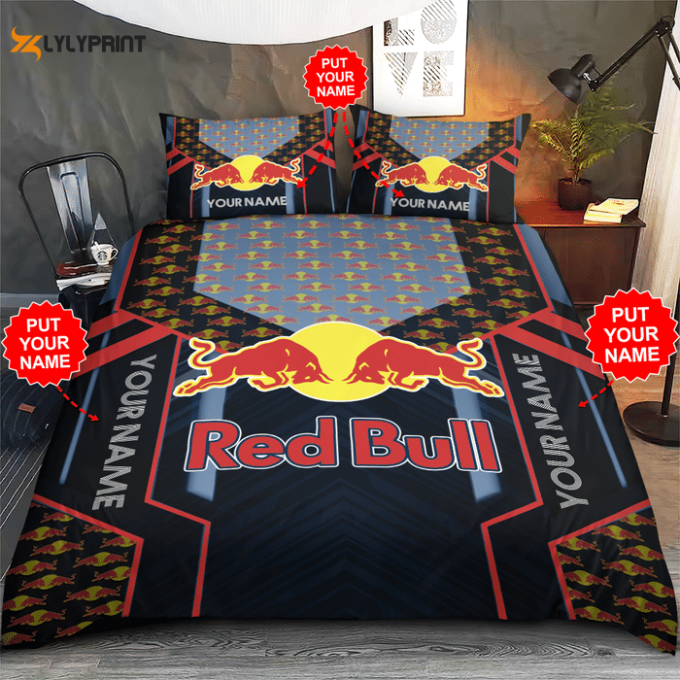 Red Bull Racing Duvet Cover Bedding Set Gift For Fans 1