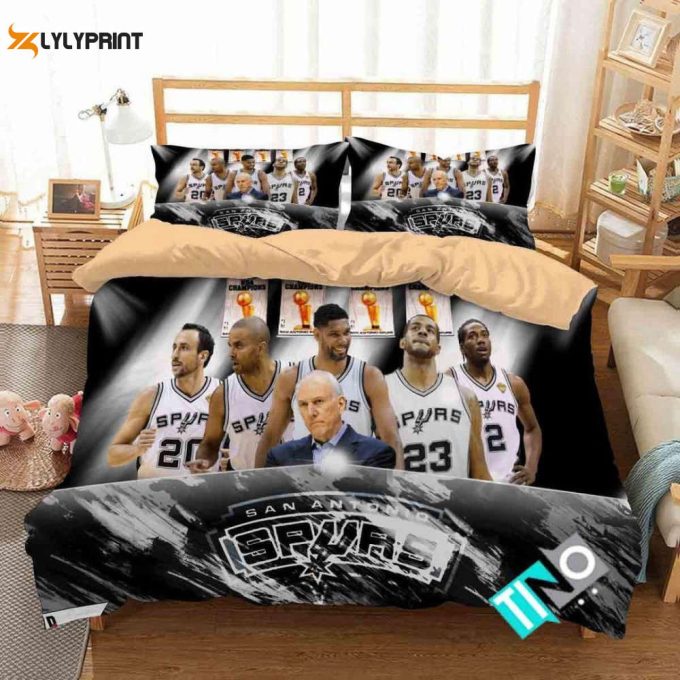 San Antonio Spurs Duvet Cover Bedding Set Gift For Fans 1