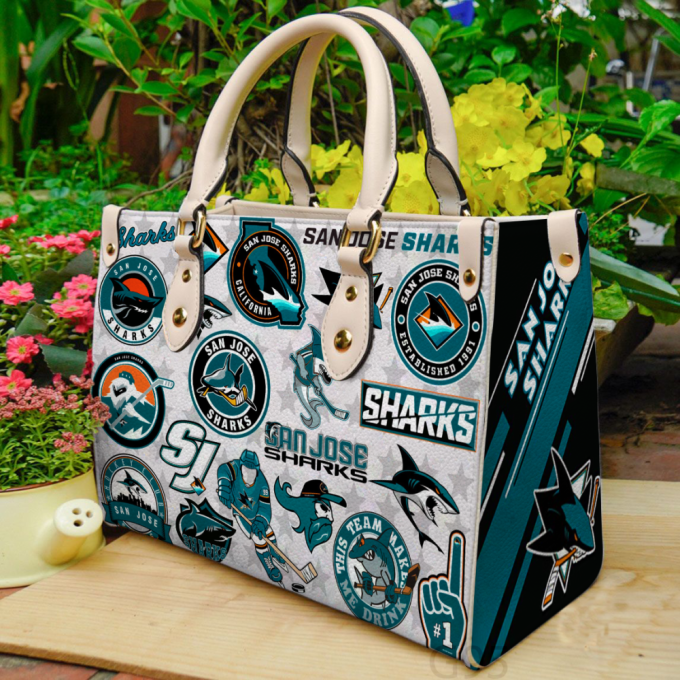 San Jose Sharks Leather Bag For Women Gift 2