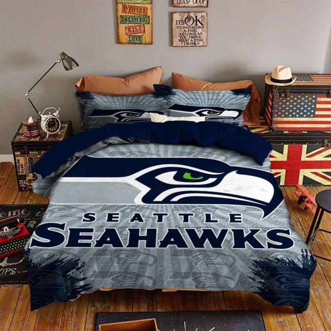 Seattle Seahawks Duvet Cover Bedding Set Gift For Fans 3