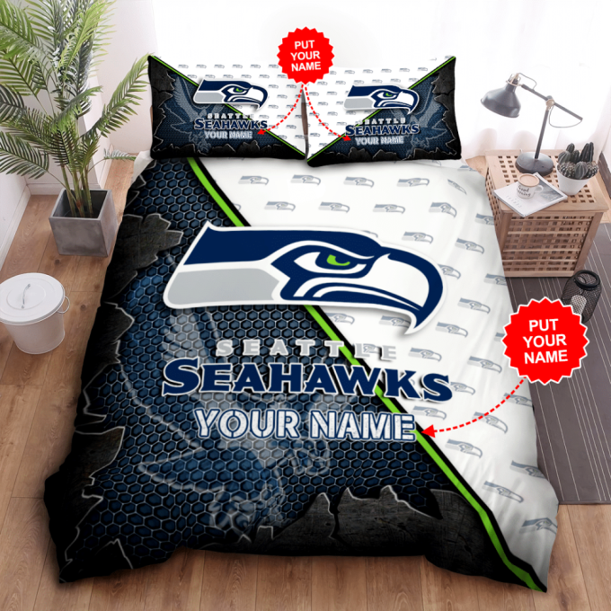 Seattle Seahawks Duvet Cover Bedding Set Gift For Fans 2