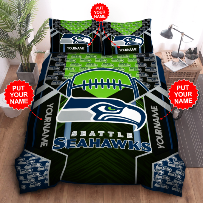 Seattle Seahawks Duvet Cover Bedding Set Gift For Fans 2