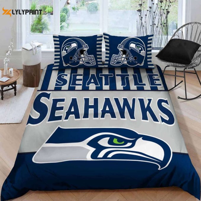 Seattle Seahawks Duvet Cover Bedding Set Gift For Fans 1