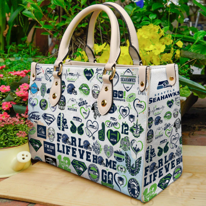 Seattle Seahawks G0 Hand Leather Bag For Women Gift 2