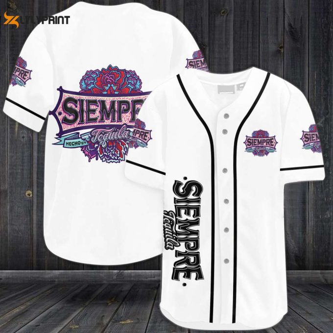 Siempre Tequila All Over Print Unisex Baseball Jersey 1