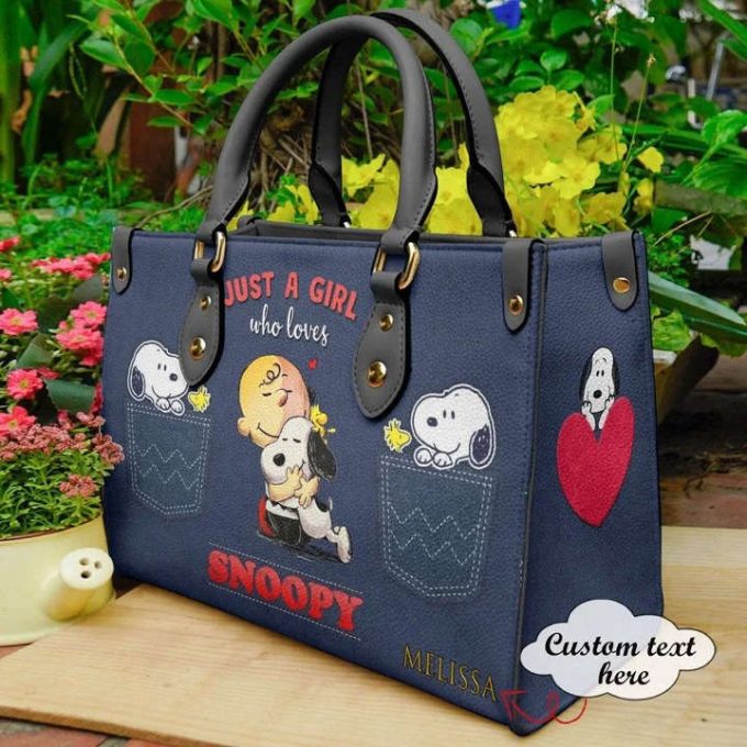 Snoopy Dog Funny 03 Leather Bag For Women Gift 2