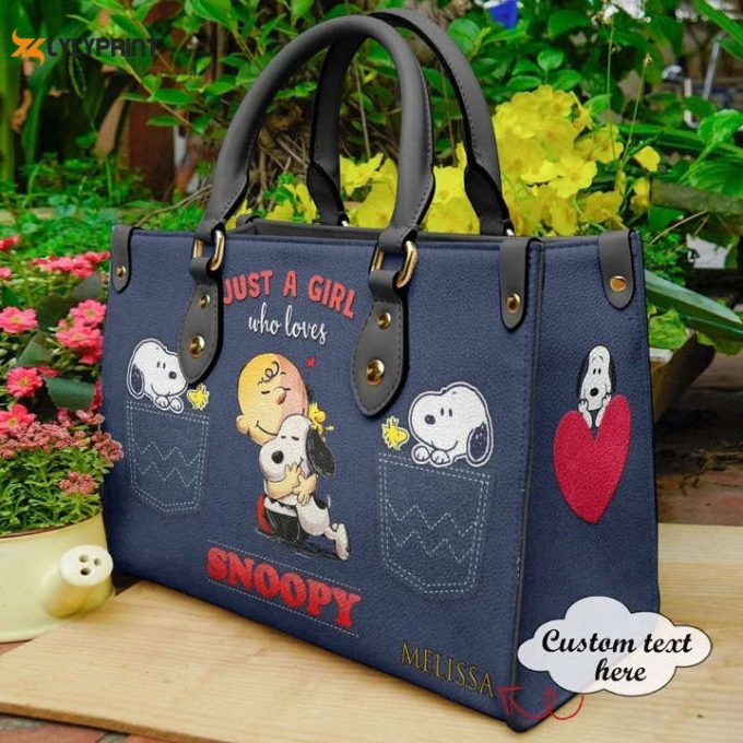 Snoopy Dog Funny 03 Leather Bag For Women Gift 1