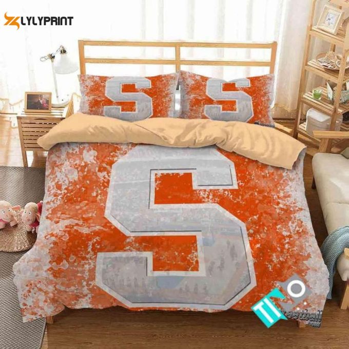 Syracuse Orange Duvet Cover Bedding Set Gift For Fans 1