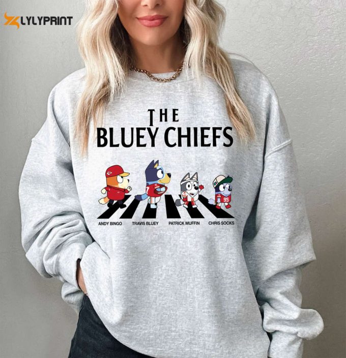 The Bluey Chiefs Shirt, Abbey Road Shirt, Football Bluey T-Shirt, Sweatshirt, Hoodie, T-Shirt 1