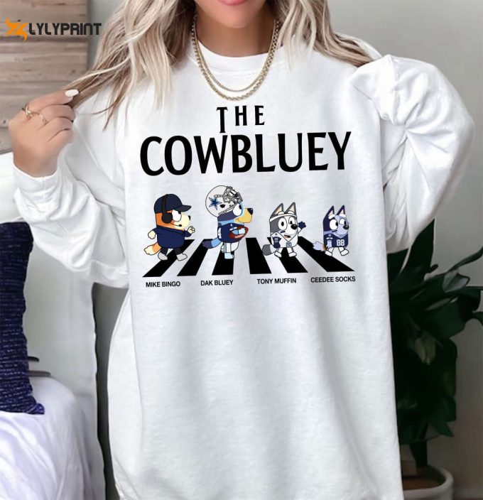 The Bluey Cowboys Shirt, Abbey Road Shirt, Football Bluey T-Shirt, Sweatshirt, Hoodie, T-Shirt 1