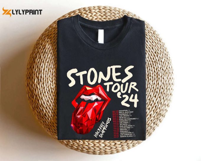 The Rolling Stones Hackney Diamonds Tour 2024 Schedule List T-Shirt, Rolling Stones 2024 Hackney Diamonds Tour Shirt, Rolling Stones Shirt 1