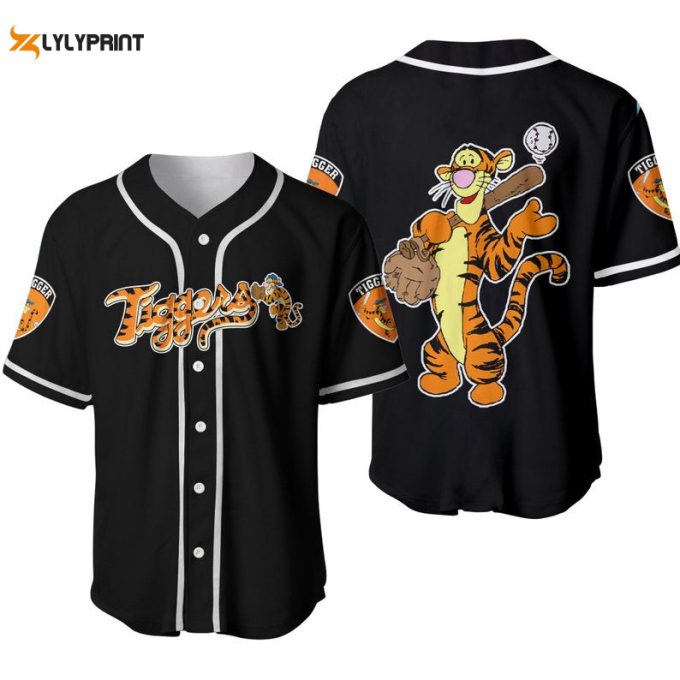 Tigger Winnie The Pooh Disney Cartoon Graphics All Over Print Unisex Baseball Jersey 1