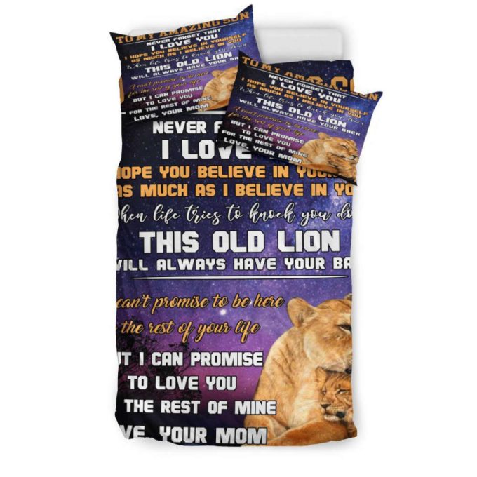 To My Amazing Son Lion Duvet Cover Bedding Set Gift For Fans 4