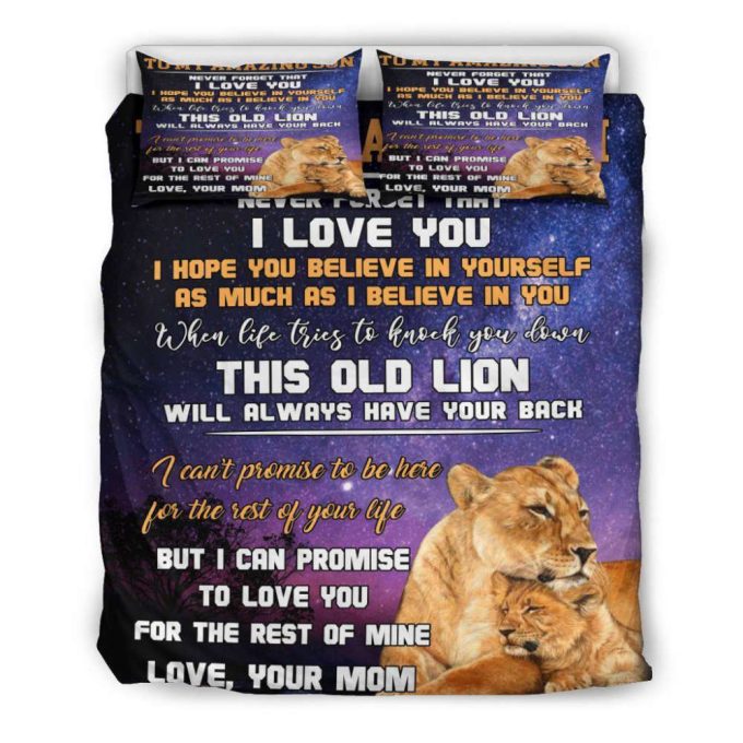 To My Amazing Son Lion Duvet Cover Bedding Set Gift For Fans 5