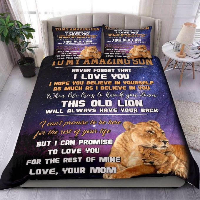 To My Amazing Son Lion Duvet Cover Bedding Set Gift For Fans 6