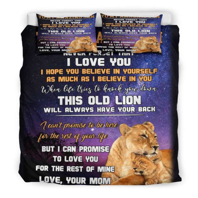 To My Amazing Son Lion Duvet Cover Bedding Set Gift For Fans 7