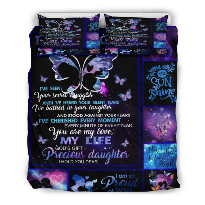 To My Daughter Butterfly Duvet Cover Bedding Set Gift For Fans 5