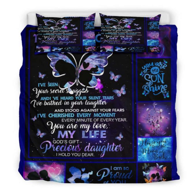 To My Daughter Butterfly Duvet Cover Bedding Set Gift For Fans 7