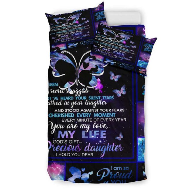 To My Daughter Butterfly Duvet Cover Bedding Set Gift For Fans 3