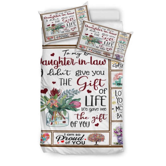 To My Dear Daughter In Law Duvet Cover Bedding Set Gift For Fans 7