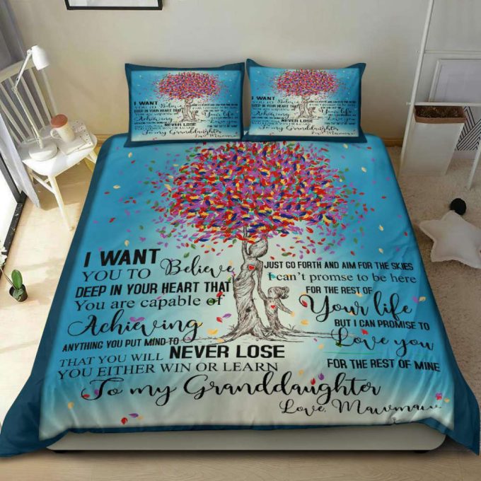 To My Grand Daughter Tree Duvet Cover Bedding Set Gift For Fans 2