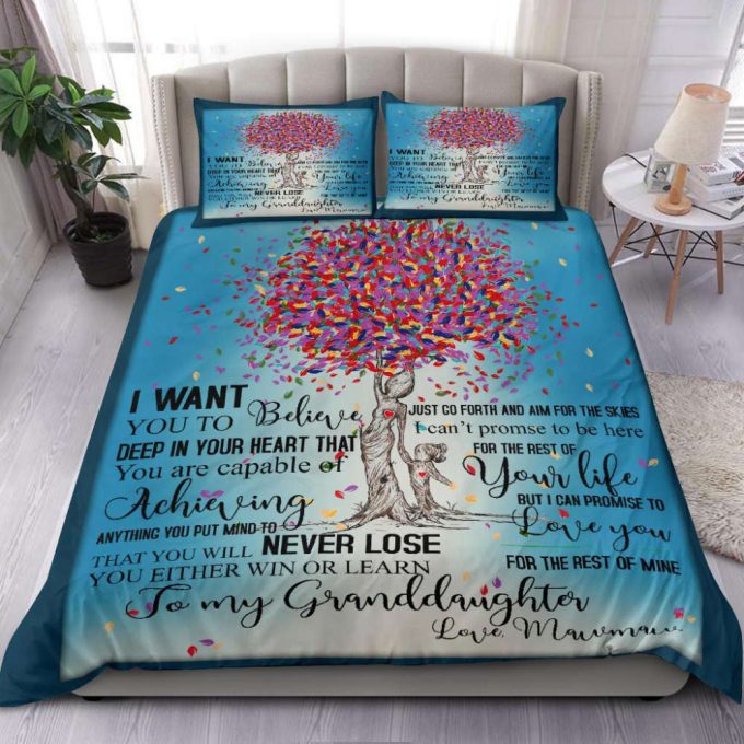 To My Grand Daughter Tree Duvet Cover Bedding Set Gift For Fans 7