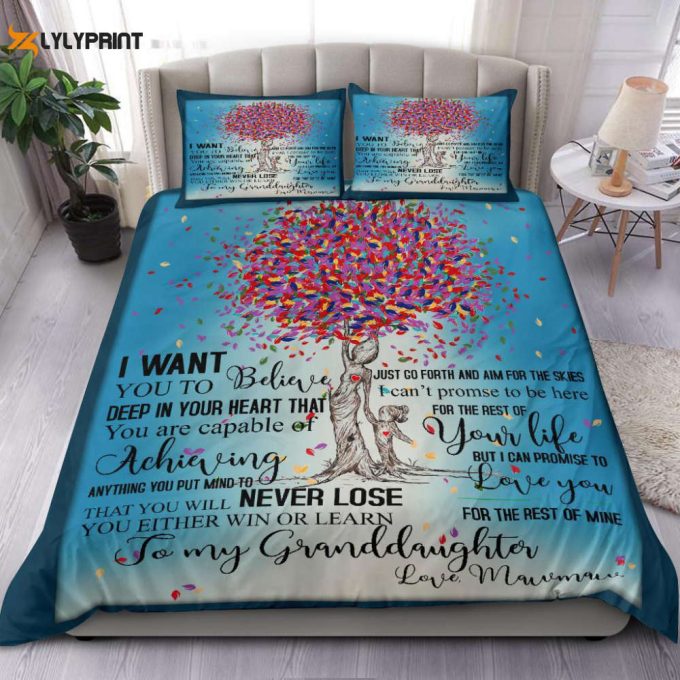 To My Grand Daughter Tree Duvet Cover Bedding Set Gift For Fans 1