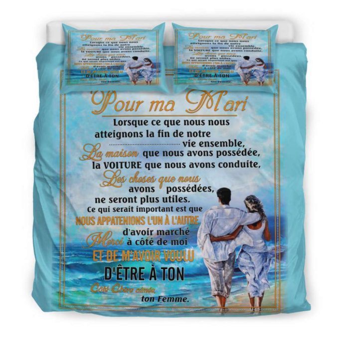 To My Husband Beach Art Duvet Cover Bedding Set Gift For Fans 2