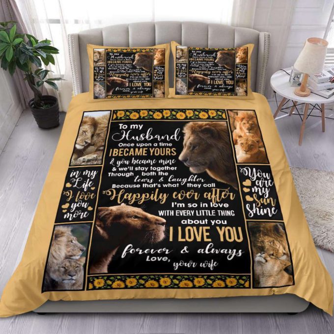 To My Husband Lion Duvet Cover Bedding Set Gift For Fans 2