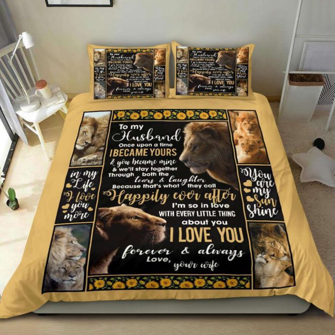 To My Husband Lion Duvet Cover Bedding Set Gift For Fans 3