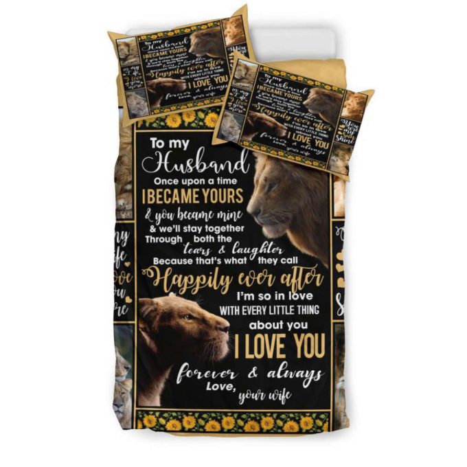 To My Husband Lion Duvet Cover Bedding Set Gift For Fans 5