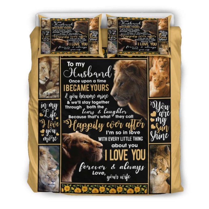 To My Husband Lion Duvet Cover Bedding Set Gift For Fans 6