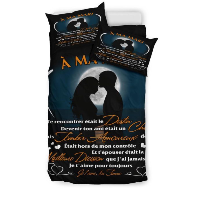 To My Husband Moon Duvet Cover Bedding Set Gift For Fans 8