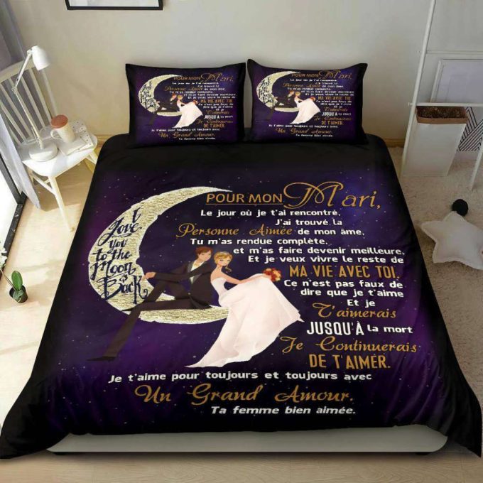 To My Husband To The Moon Duvet Cover Bedding Set Gift For Fans 3