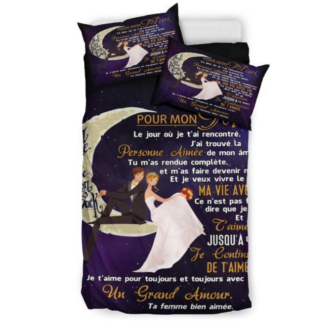 To My Husband To The Moon Duvet Cover Bedding Set Gift For Fans 4