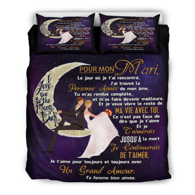 To My Husband To The Moon Duvet Cover Bedding Set Gift For Fans 5