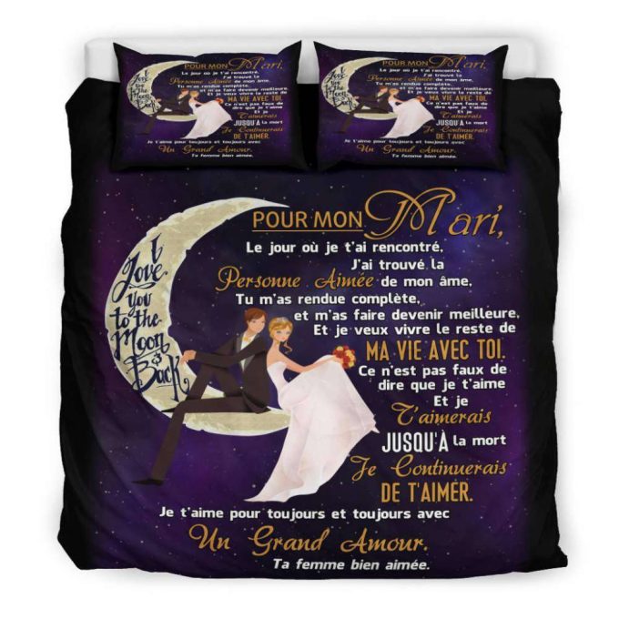 To My Husband To The Moon Duvet Cover Bedding Set Gift For Fans 7