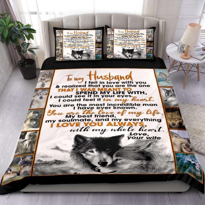 To My Husband Wolf Duvet Cover Bedding Set Gift For Fans 3