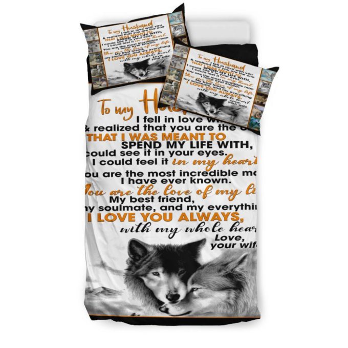 To My Husband Wolf Duvet Cover Bedding Set Gift For Fans 5